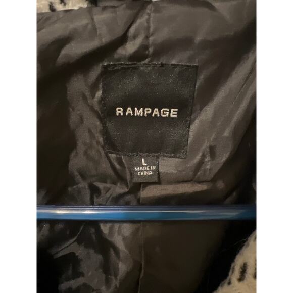 Rampage Black & White Plaid Peacoat Double Breasted Women's Size Large EUC Y2K - Picture 2 of 7